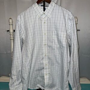 Port Authority White and Blue Plaid Shirt